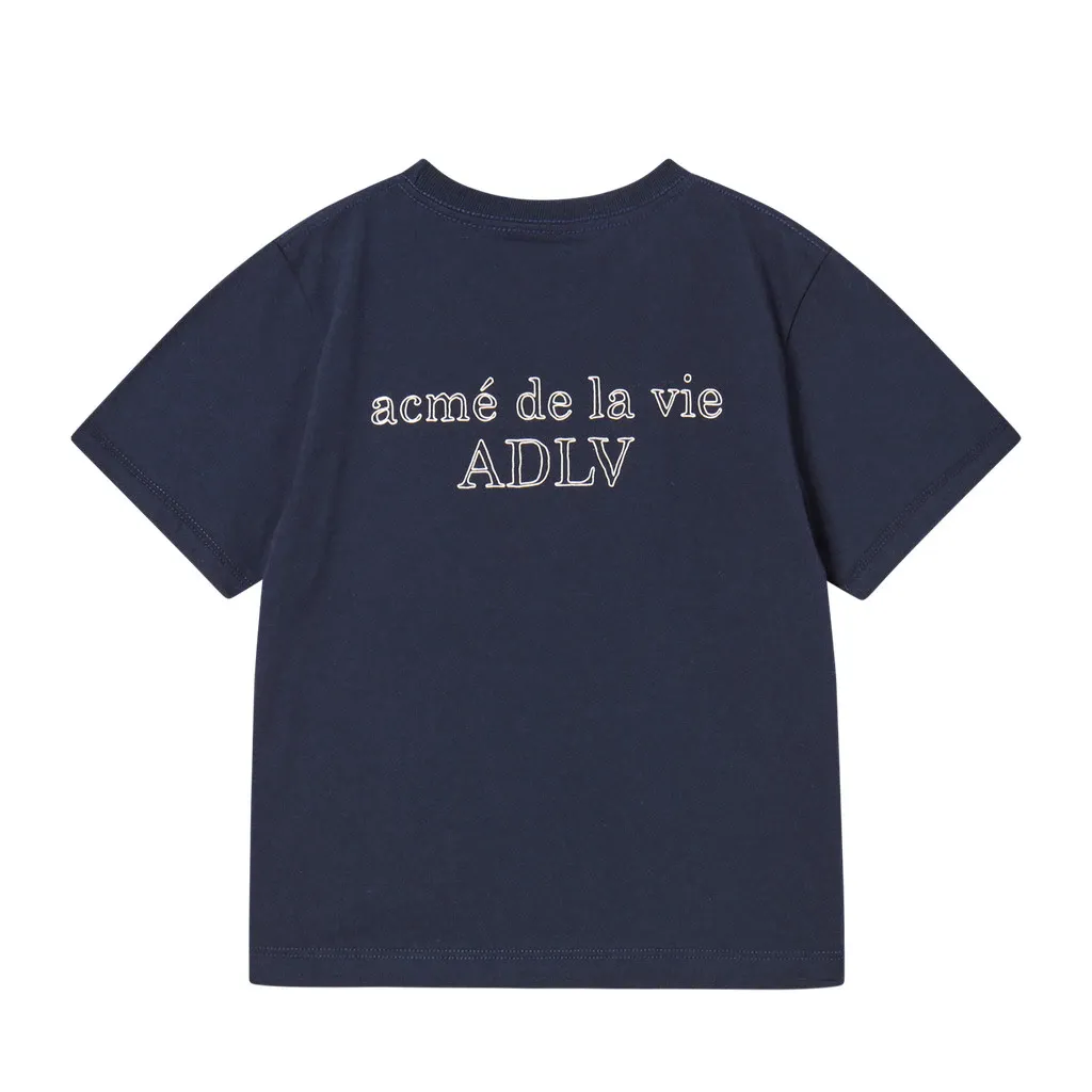 [ADLV] Kids Border Line Basic Logo Short Sleeve T-Shirt Black